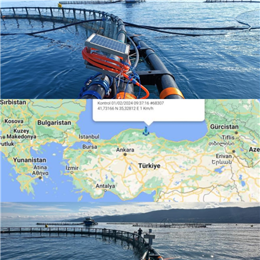Akuamaks monitoring system commissioned at the large trout cage farming facility in the Black Sea, Sinop - Türkiye.