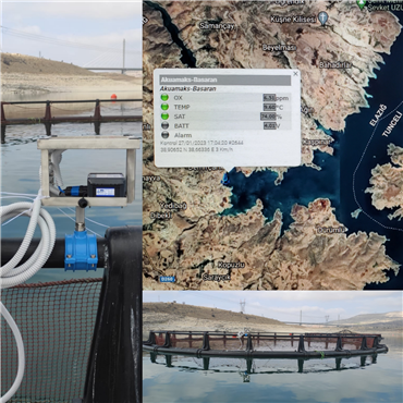 Akuamaks monitoring system commissioned at the large trout cage farming facility in the Keban Dam Elazığ - Türkiye.